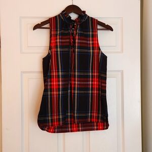 J Crew Sleeveless Plaid shirt